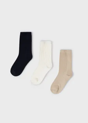 10705 - Set of 3 socks for boy - Navy