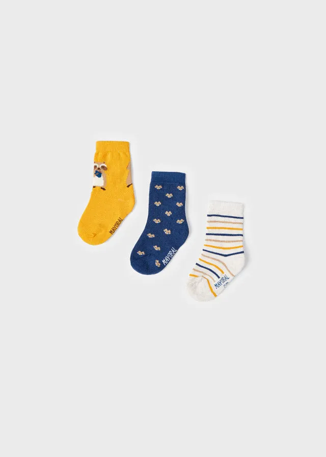 3 socks set for baby boy - Corn