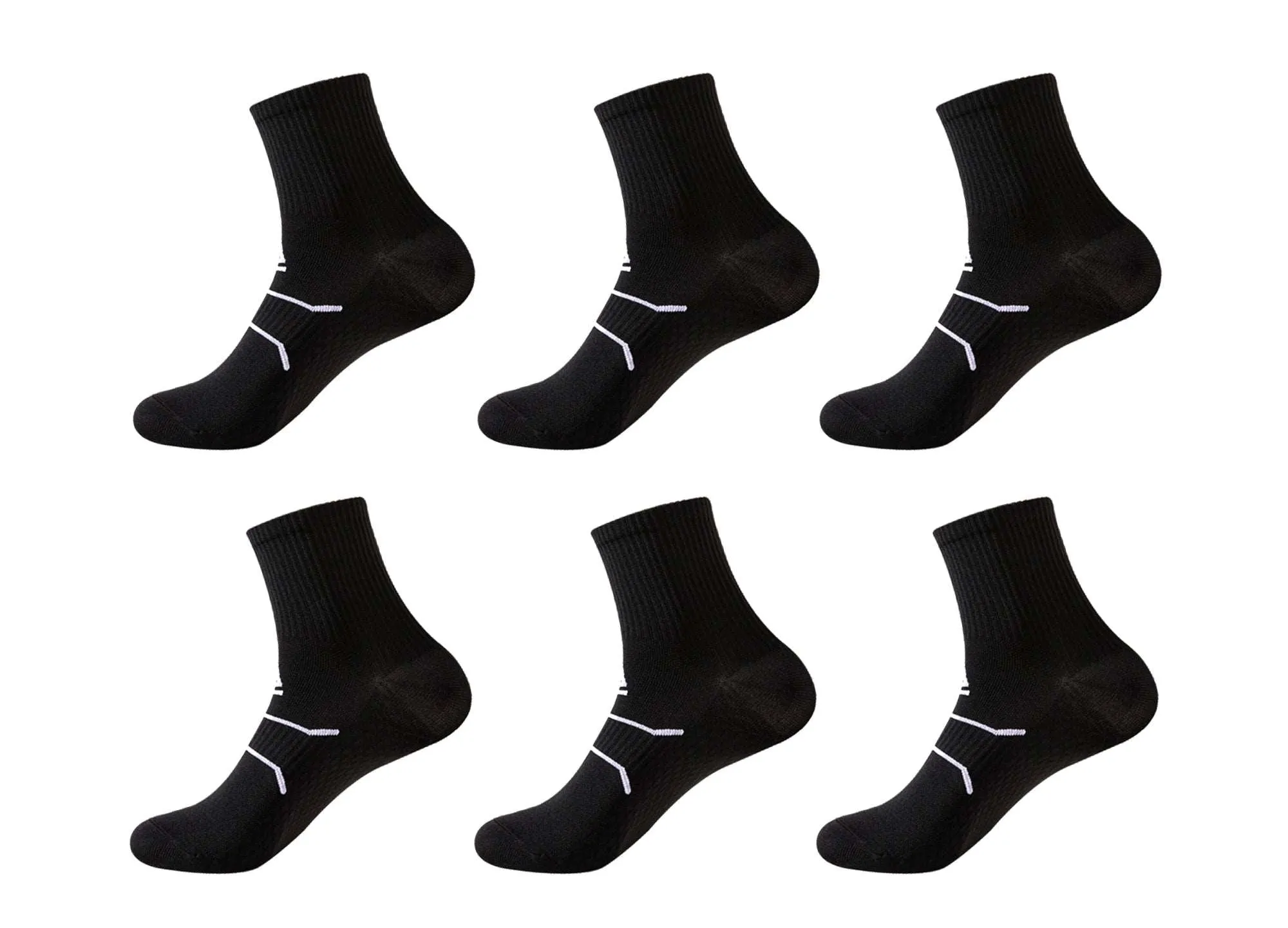 6-Pack Unisex Massage Arch Support Performance Recovery Compression Ankle Socks