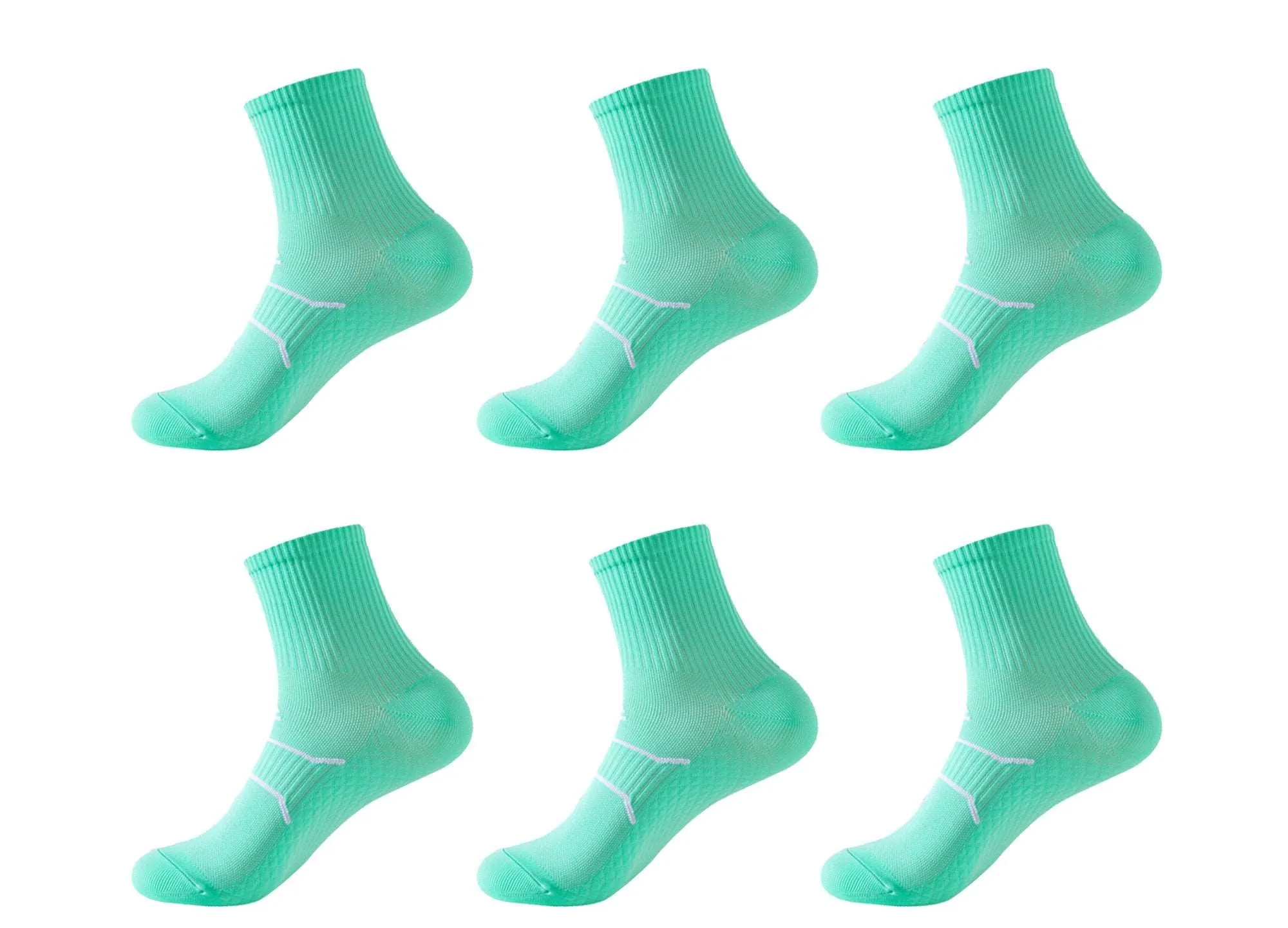 6-Pack Unisex Massage Arch Support Performance Recovery Compression Ankle Socks