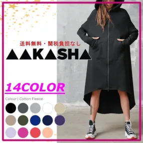 Aakasha  |Blended Fabrics Street Style Long Sleeves Plain Cotton