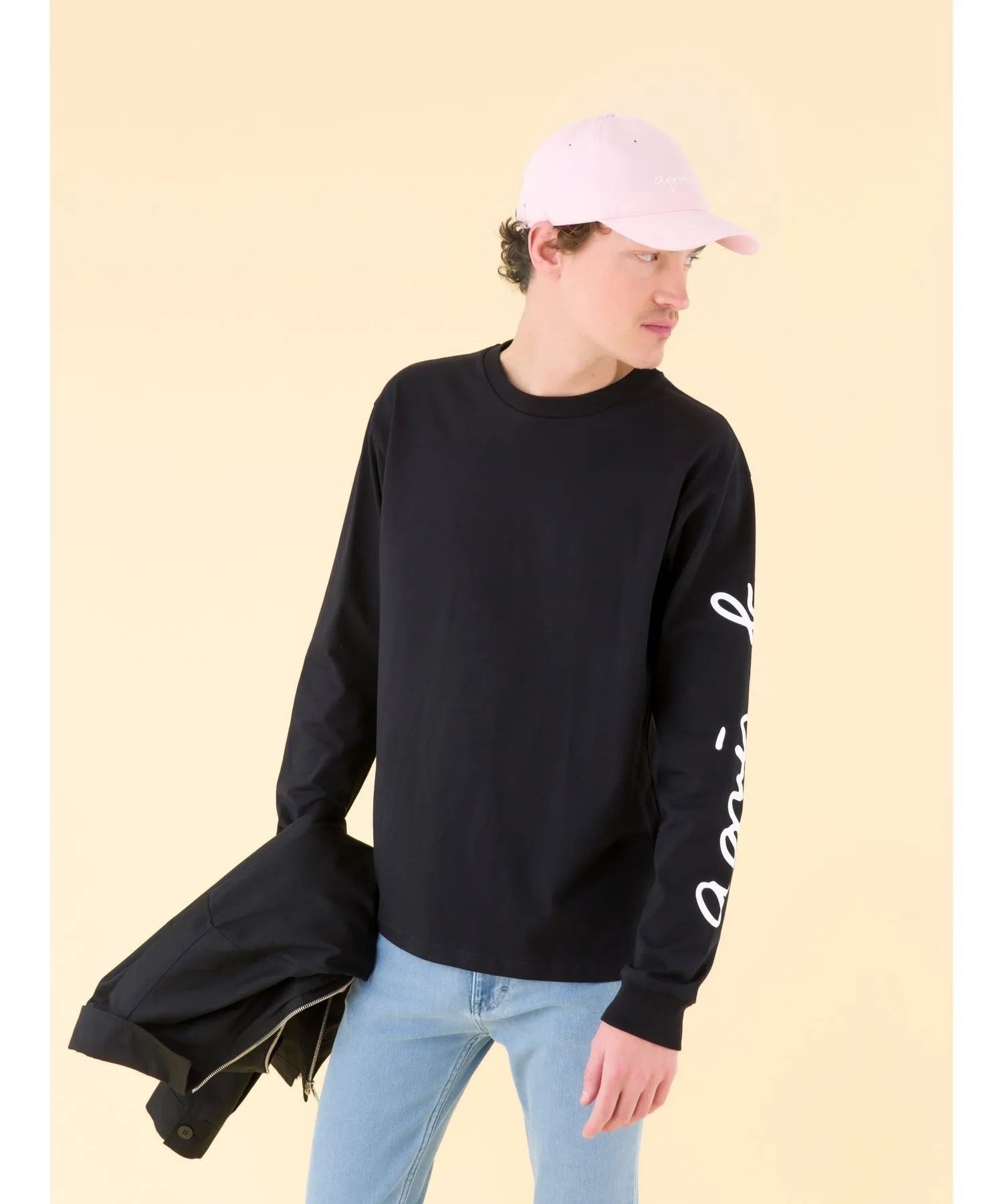 Agnes b  |Long Sleeves Plain Logos on the Sleeves Long Sleeve T-shirt