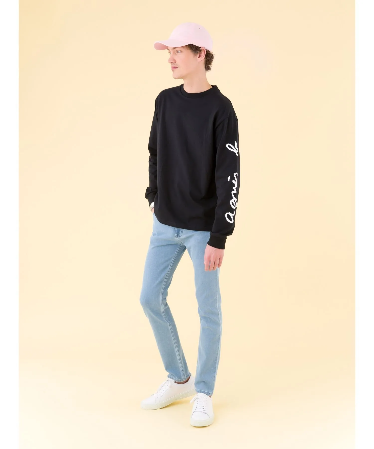 Agnes b  |Long Sleeves Plain Logos on the Sleeves Long Sleeve T-shirt