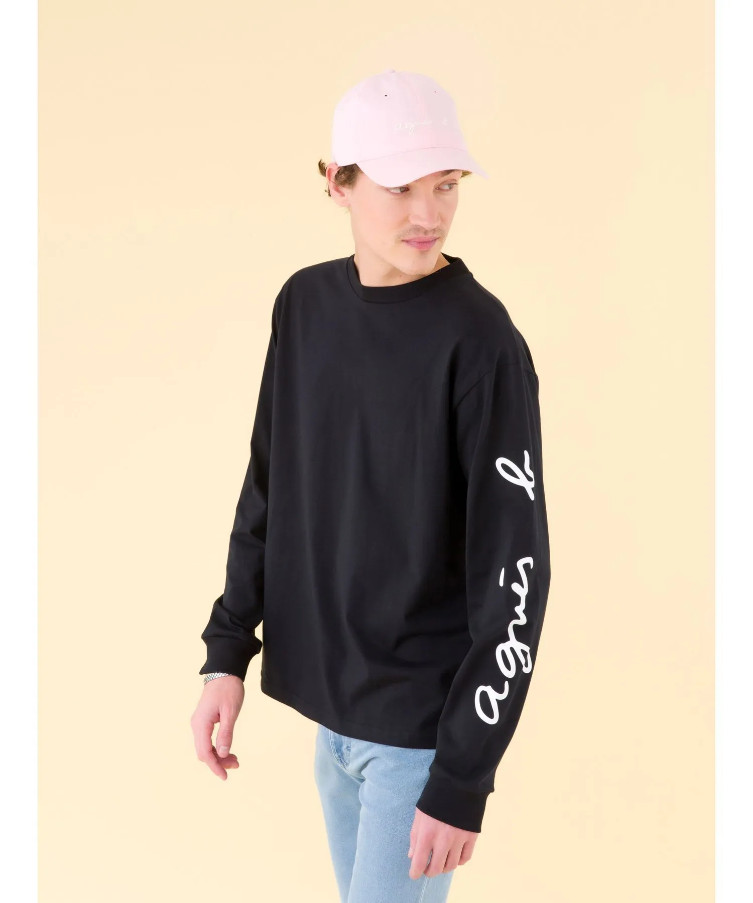 Agnes b  |Long Sleeves Plain Logos on the Sleeves Long Sleeve T-shirt