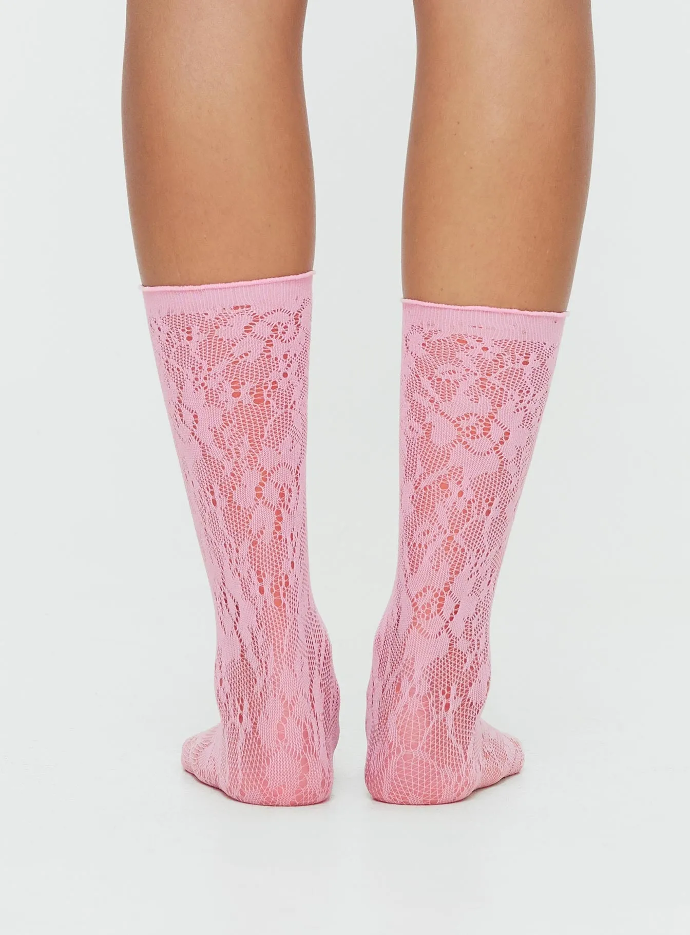 Allise Lace Socks Pink