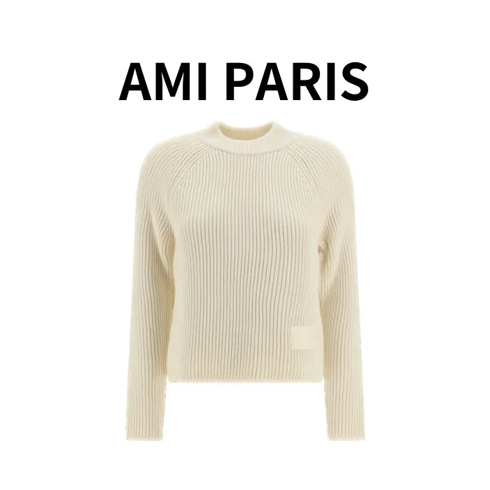 AMI PARIS  |Casual Style Long Sleeves Plain Cotton Logo