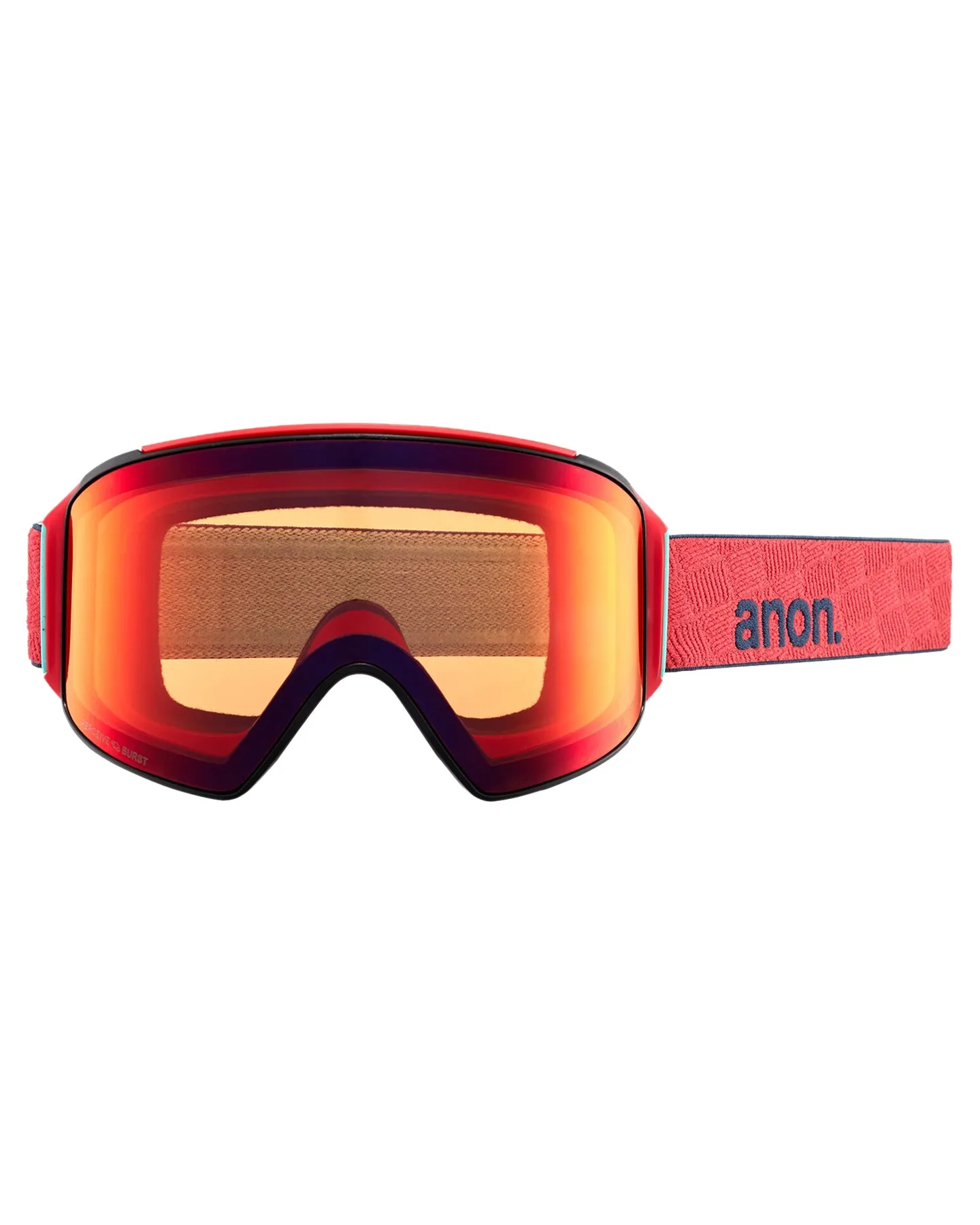 Anon M4 Cylindrical Snow Goggles + Bonus Lens + Mfi Face Mask - Coral/Perceive Sunny Bronze Lens