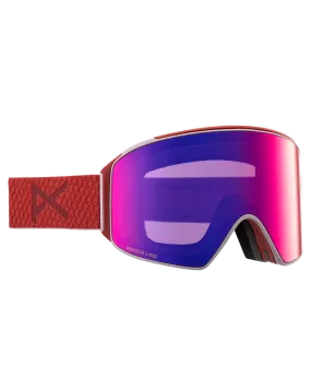 Anon M4 Cylindrical Snow Goggles + Bonus Lens + Mfi Face Mask - Mars/Perceive Sunny Red Lens