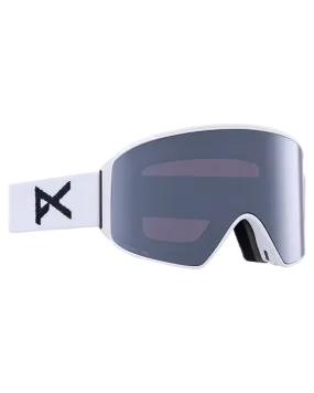 Anon M4 Cylindrical Snow Goggles + Bonus Lens + Mfi Face Mask - White/Perceive Sunny Onyx Lens