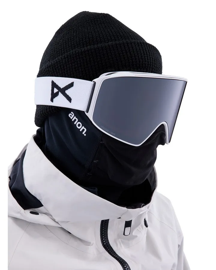 Anon M4 Cylindrical Snow Goggles + Bonus Lens + Mfi Face Mask - White/Perceive Sunny Onyx Lens