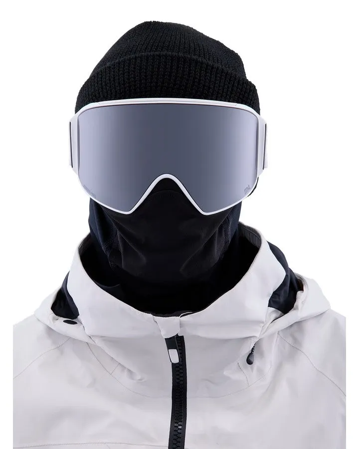 Anon M4 Cylindrical Snow Goggles + Bonus Lens + Mfi Face Mask - White/Perceive Sunny Onyx Lens