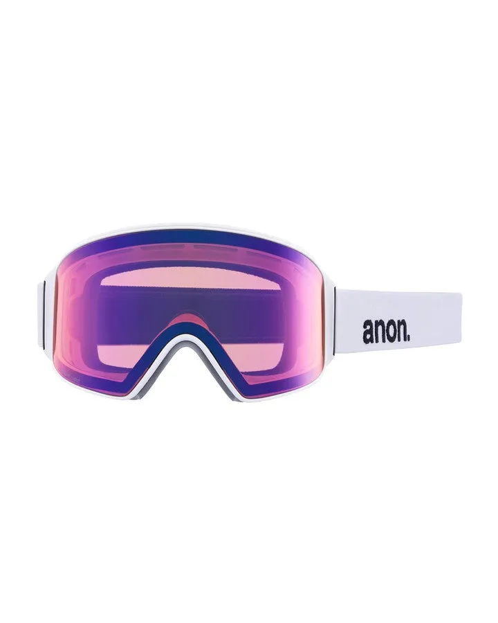 Anon M4 Cylindrical Snow Goggles + Bonus Lens + Mfi Face Mask - White/Perceive Sunny Onyx Lens