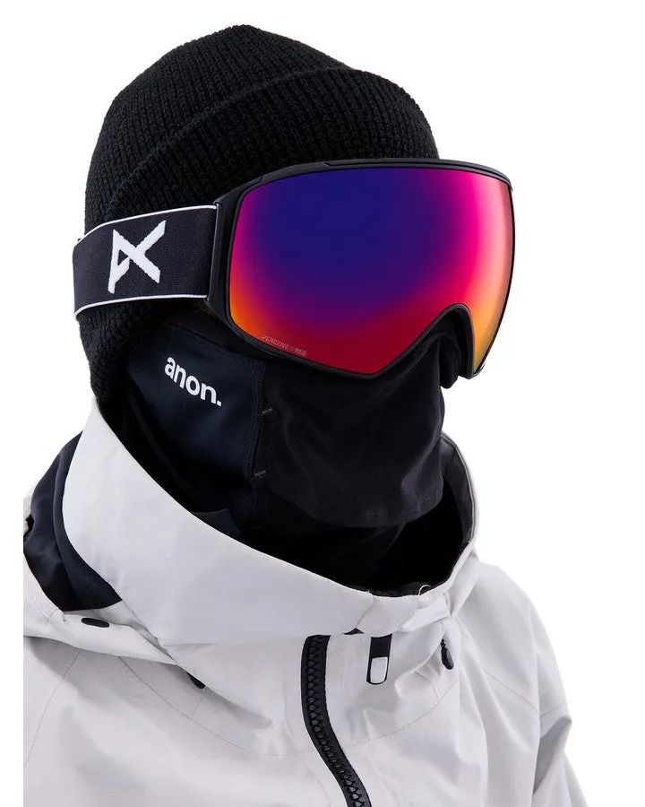 Anon M4 Toric Snow Goggles + Bonus Lens + Mfi Face Mask - Black/Perceive Sunny Red Lens