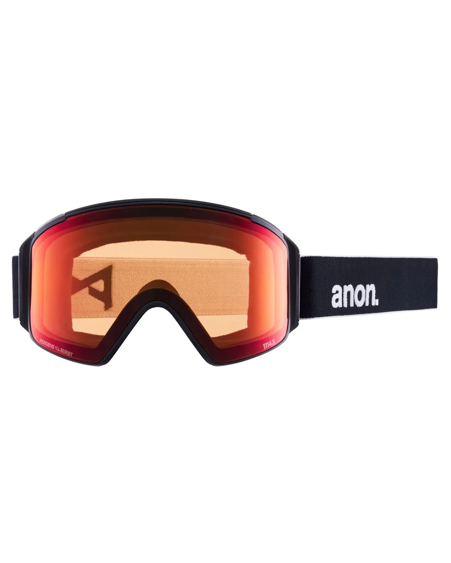 Anon M4S Cylindrical Low Bridge Fit Snow Goggles + Bonus Lens + MFI - Black / Perceive Sunny Red