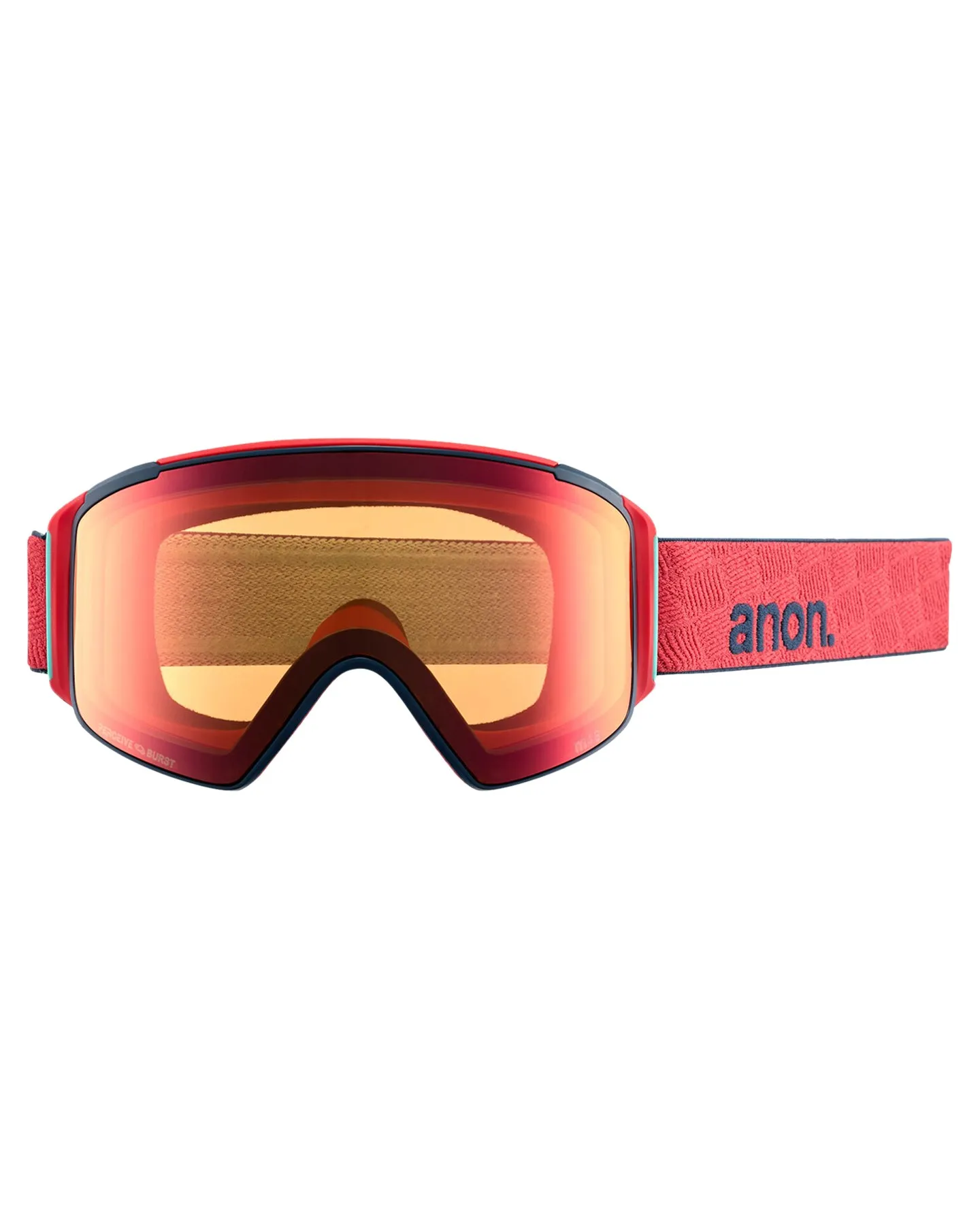 Anon M4S Cylindrical Snow Goggles + Bonus Lens + Mfi Face Mask - Coral/Perceive Sunny Bronze Lens