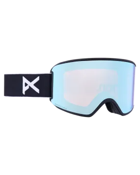 Anon Women's M3 Snow Goggles + Bonus Lens + Mfi Face Mask - Black/Perceive Variable Blue Lens