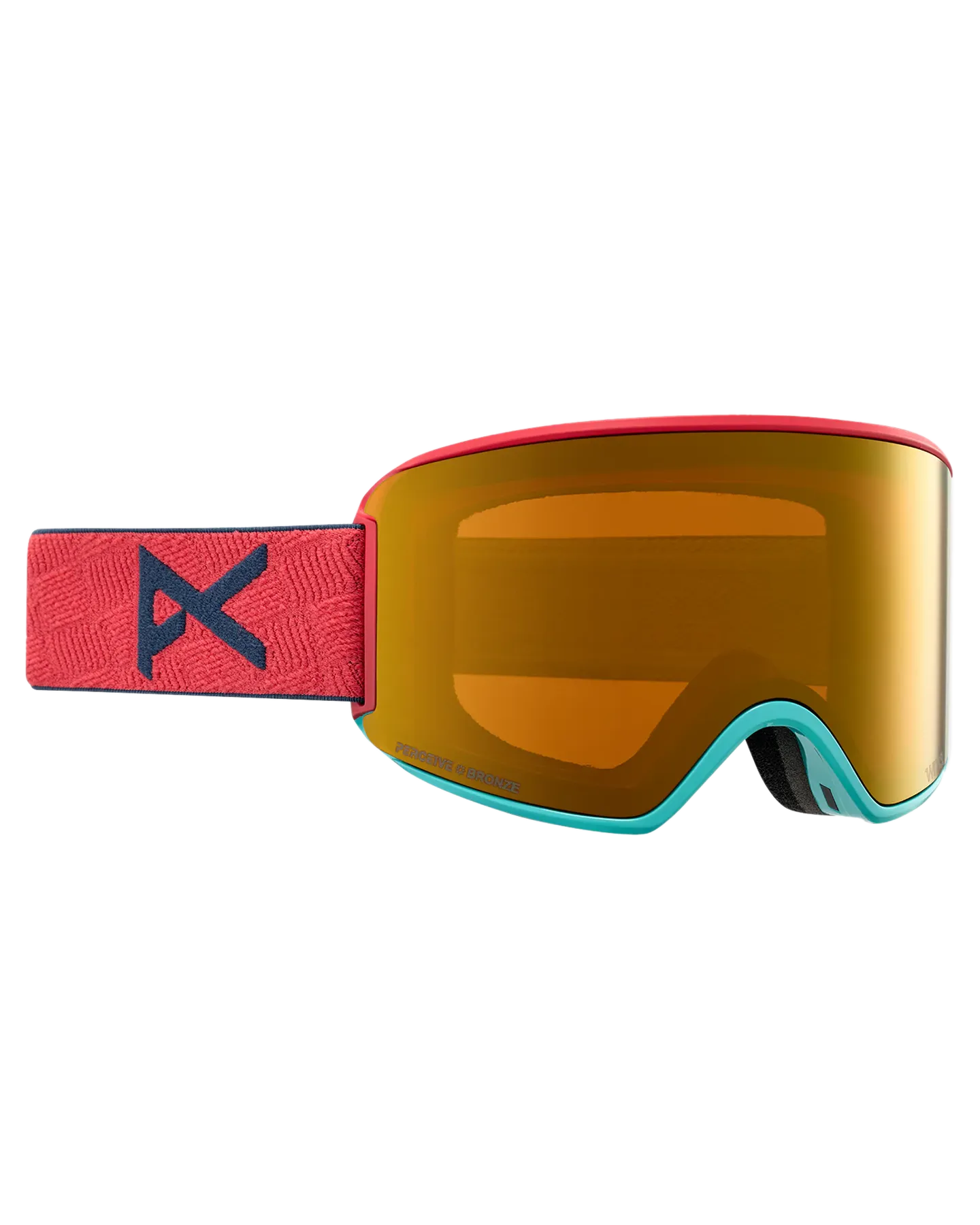 Anon Women's M3 Snow Goggles + Bonus Lens + Mfi Face Mask - Coral/Perceive Sunny Bronze Lens