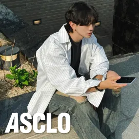 ASCLO  |Stripes Casual Style Unisex Street Style Long Sleeves