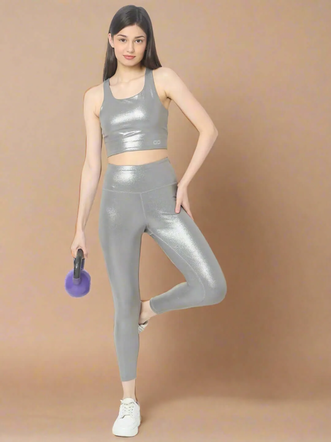 Ath Track Gloss Leggings Shiny Grey