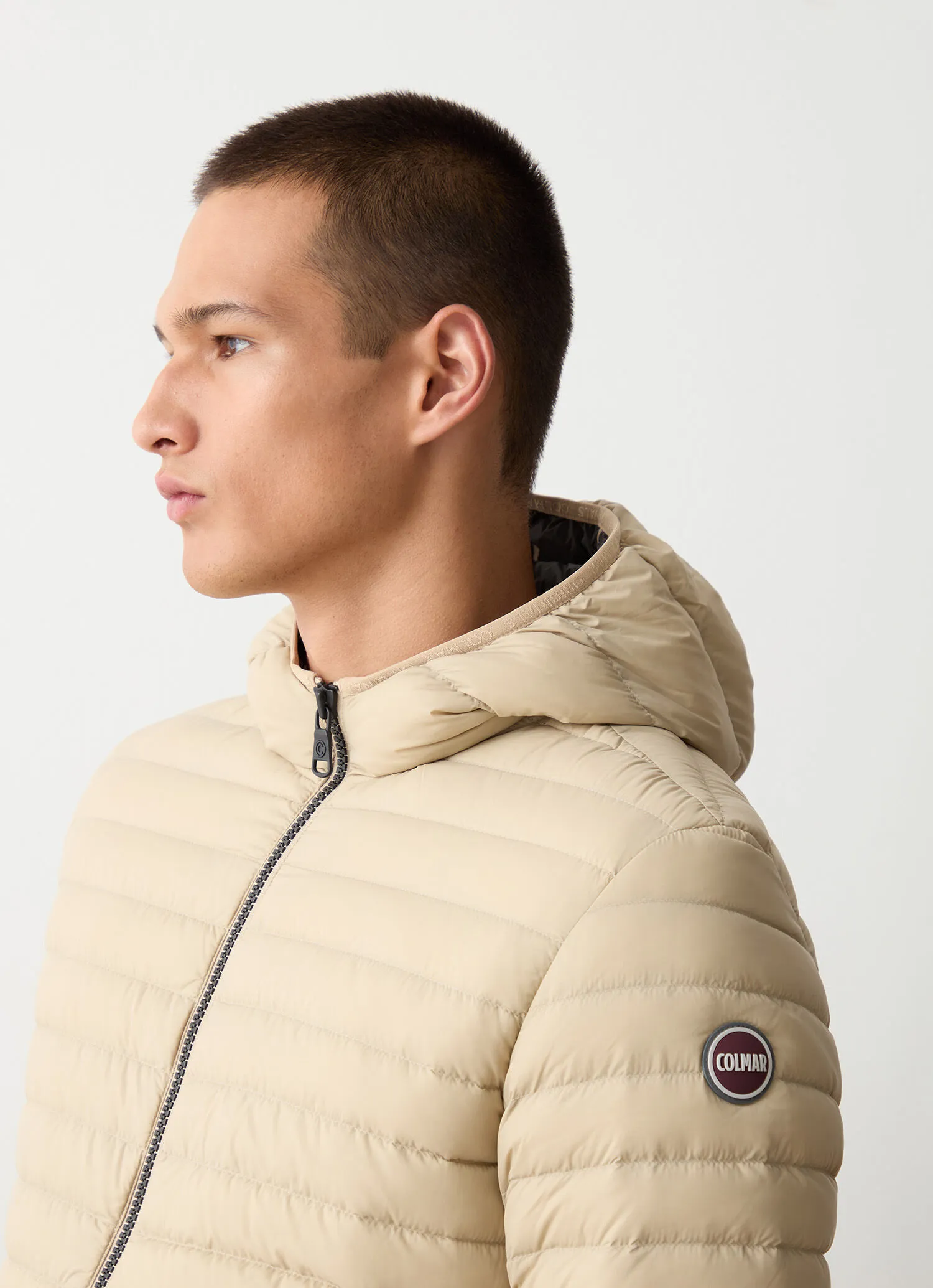 Autumn down jacket with hood-