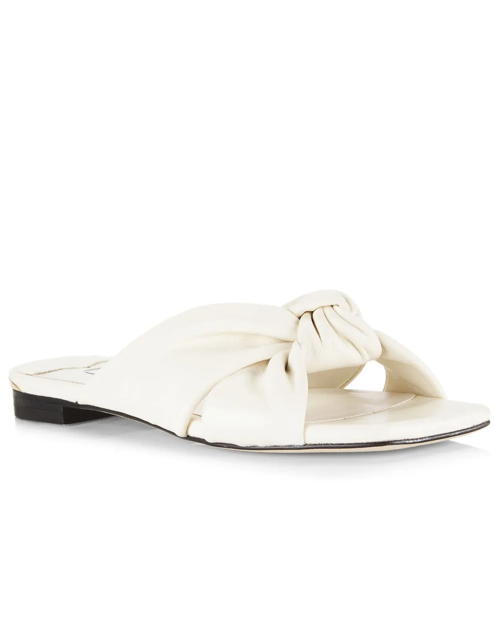 Avenue Knotted Leather Sandal in Latte