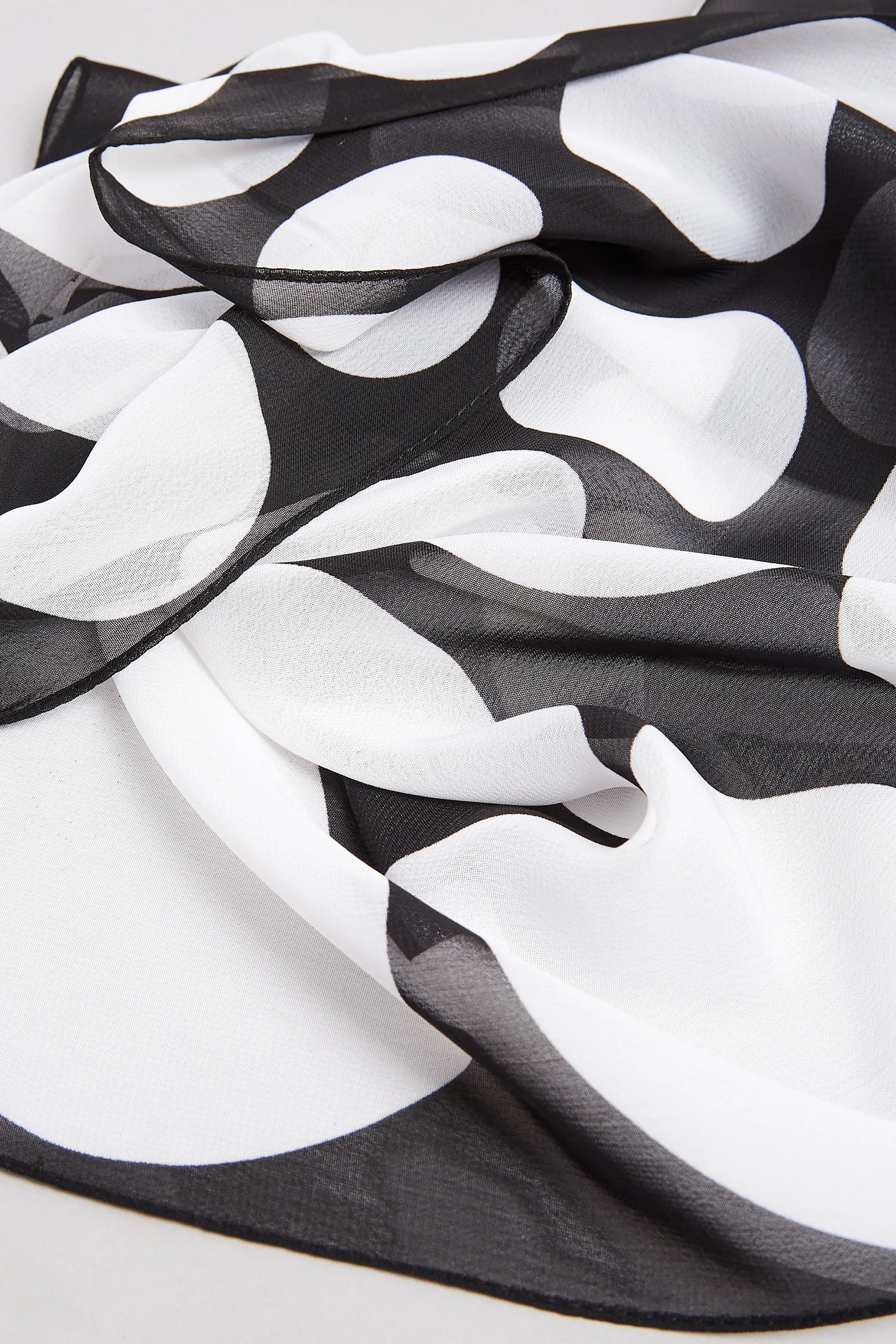 Black & White Spot Print Scarf