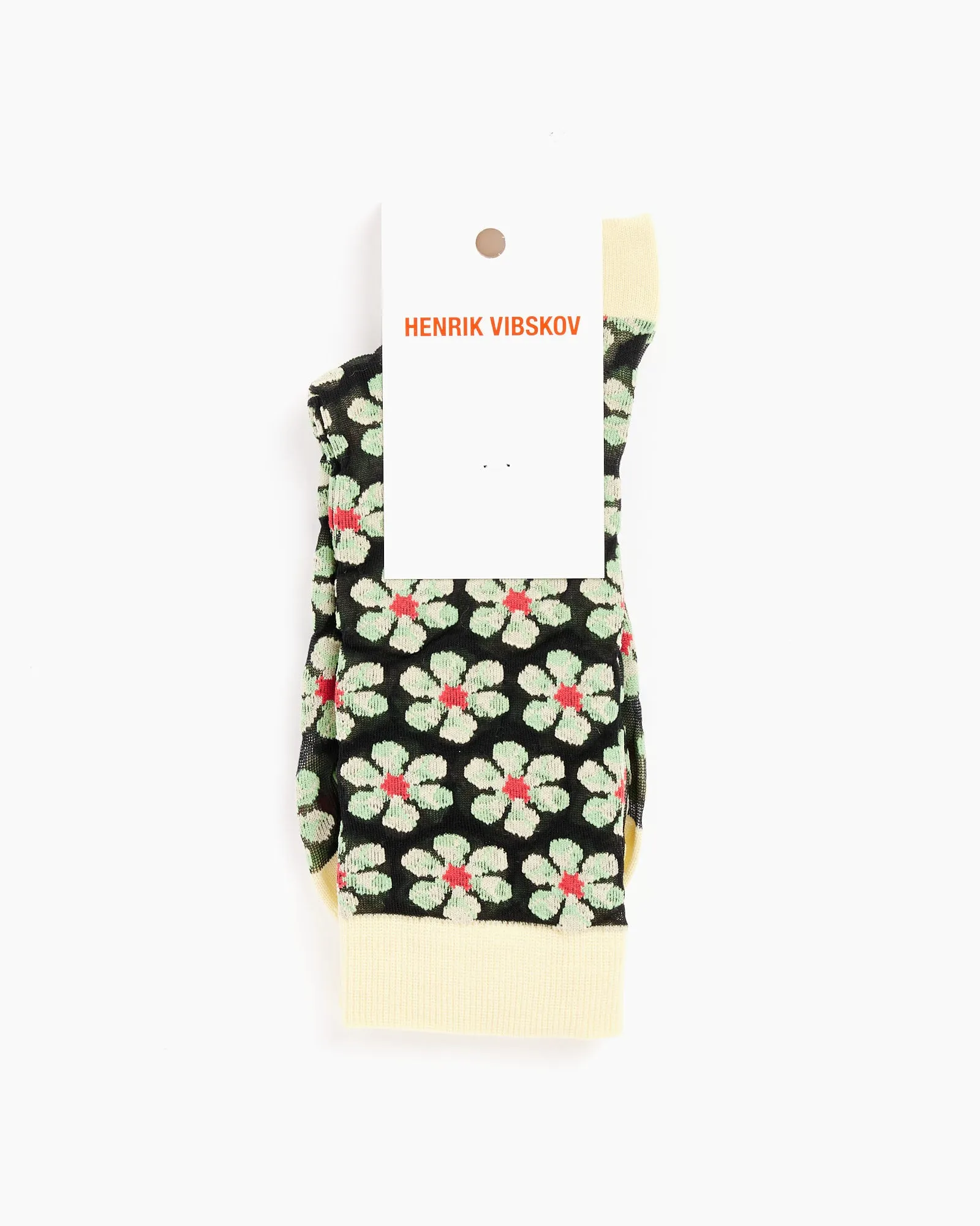 Boxing Flower Socks in Transparent Yellow Green Box