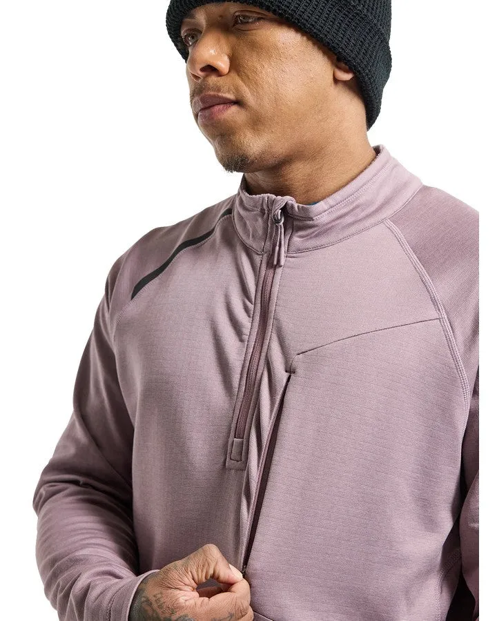 Burton Multipath Grid 1/4 Zip Fleece - Elderberry - 2023