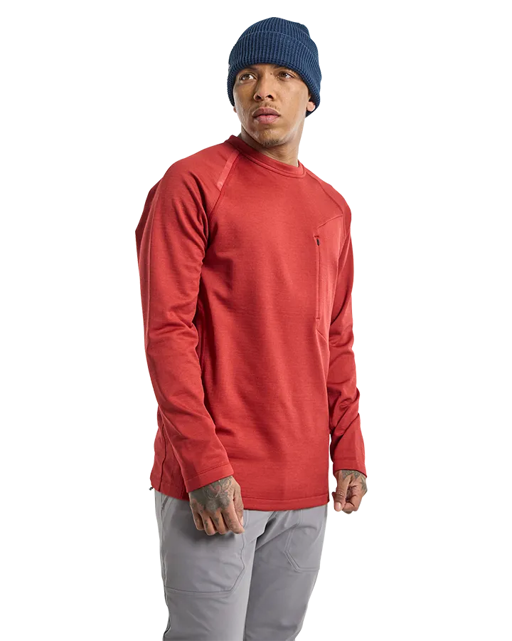 Burton Multipath Grid Crewneck Fleece - Sun Dried Tomato - 2023