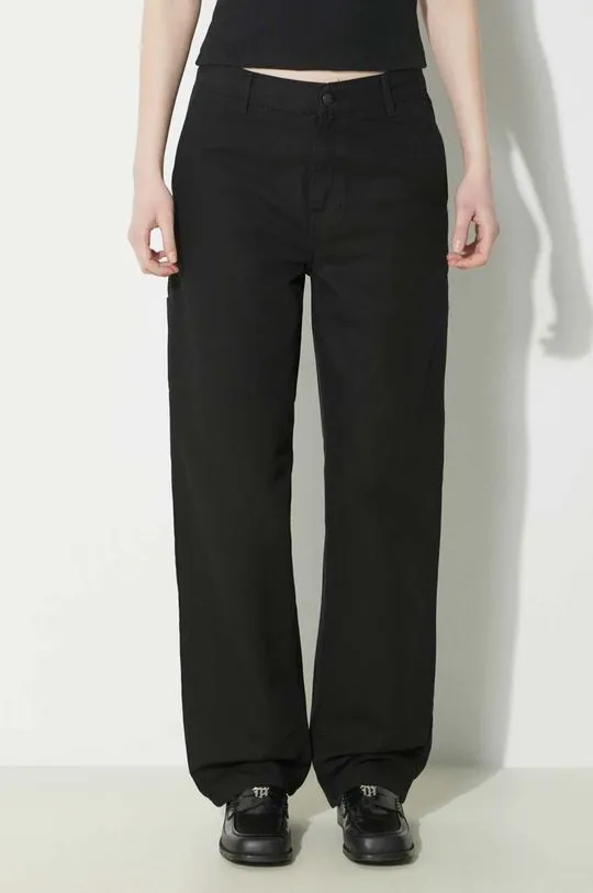 Carhartt WIP cotton trousers Pierce Pant Straight black color I032966.8902