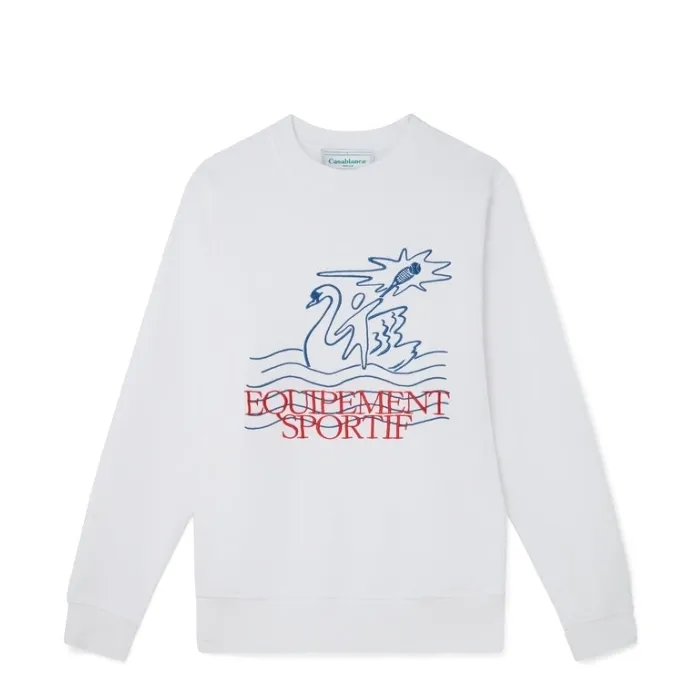 Casablanca  |Crew Neck Unisex Street Style Long Sleeves Plain Cotton