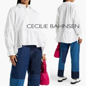 CECILIE BAHNSEN  |Casual Style Long Sleeves Plain Cotton Office Style