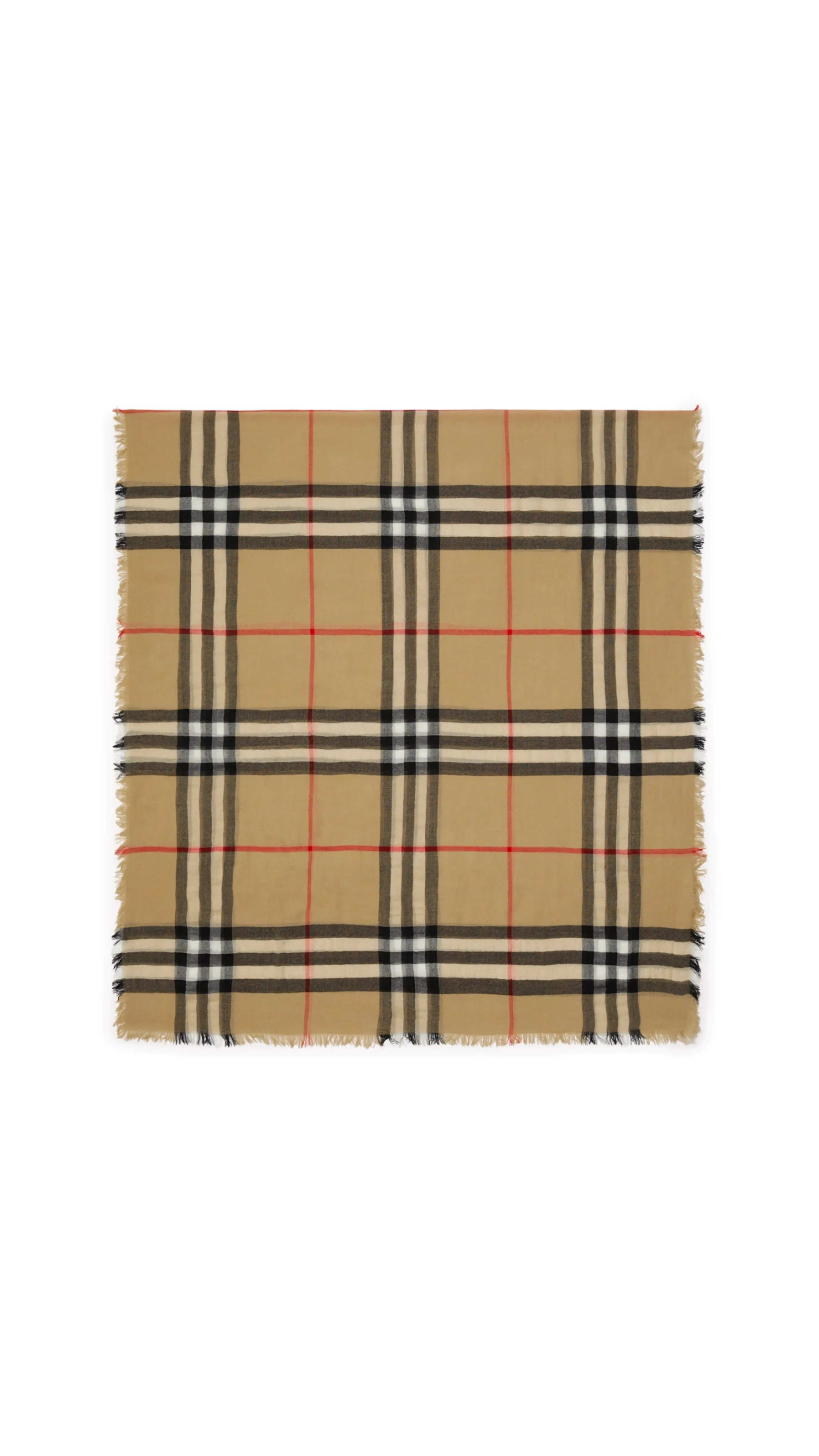 Check Wool Scarf - Archive Beige