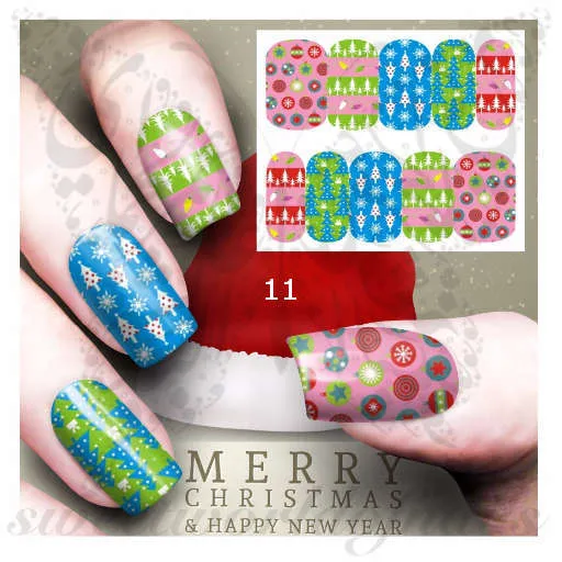 Christmas Nail Art Full Wraps / 12 designs to choose