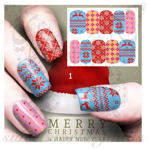 Christmas Nail Art Full Wraps / 12 designs to choose