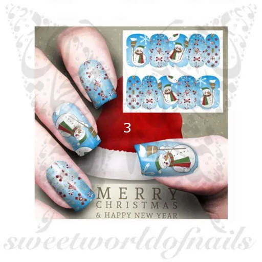 Christmas Nail Art Full Wraps / 12 designs to choose