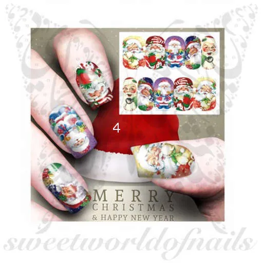 Christmas Nail Art Full Wraps / 12 designs to choose