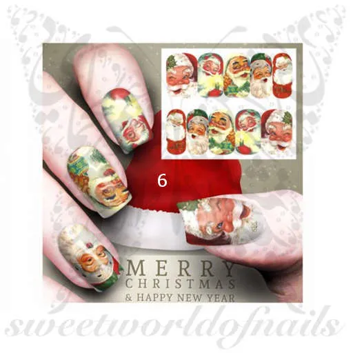 Christmas Nail Art Full Wraps / 12 designs to choose