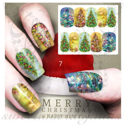 Christmas Nail Art Full Wraps / 12 designs to choose