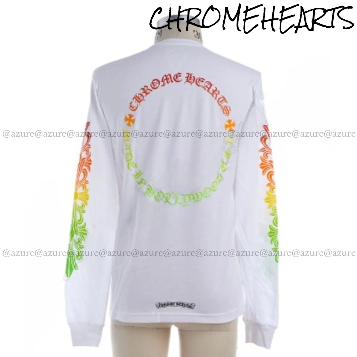 CHROME HEARTS  |U-Neck Long Sleeves Logos on the Sleeves Long Sleeve T-shirt