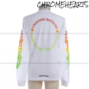 CHROME HEARTS  |U-Neck Long Sleeves Logos on the Sleeves Long Sleeve T-shirt