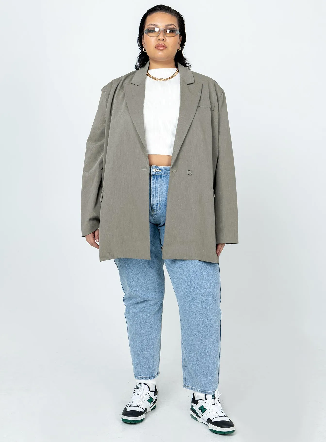 Codi Oversized Blazer Grey Curve