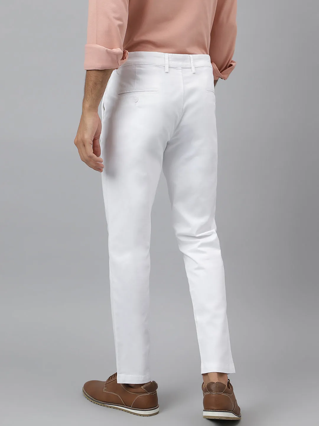 Comfort Fit Stretch Cotton White Chinos - Stride