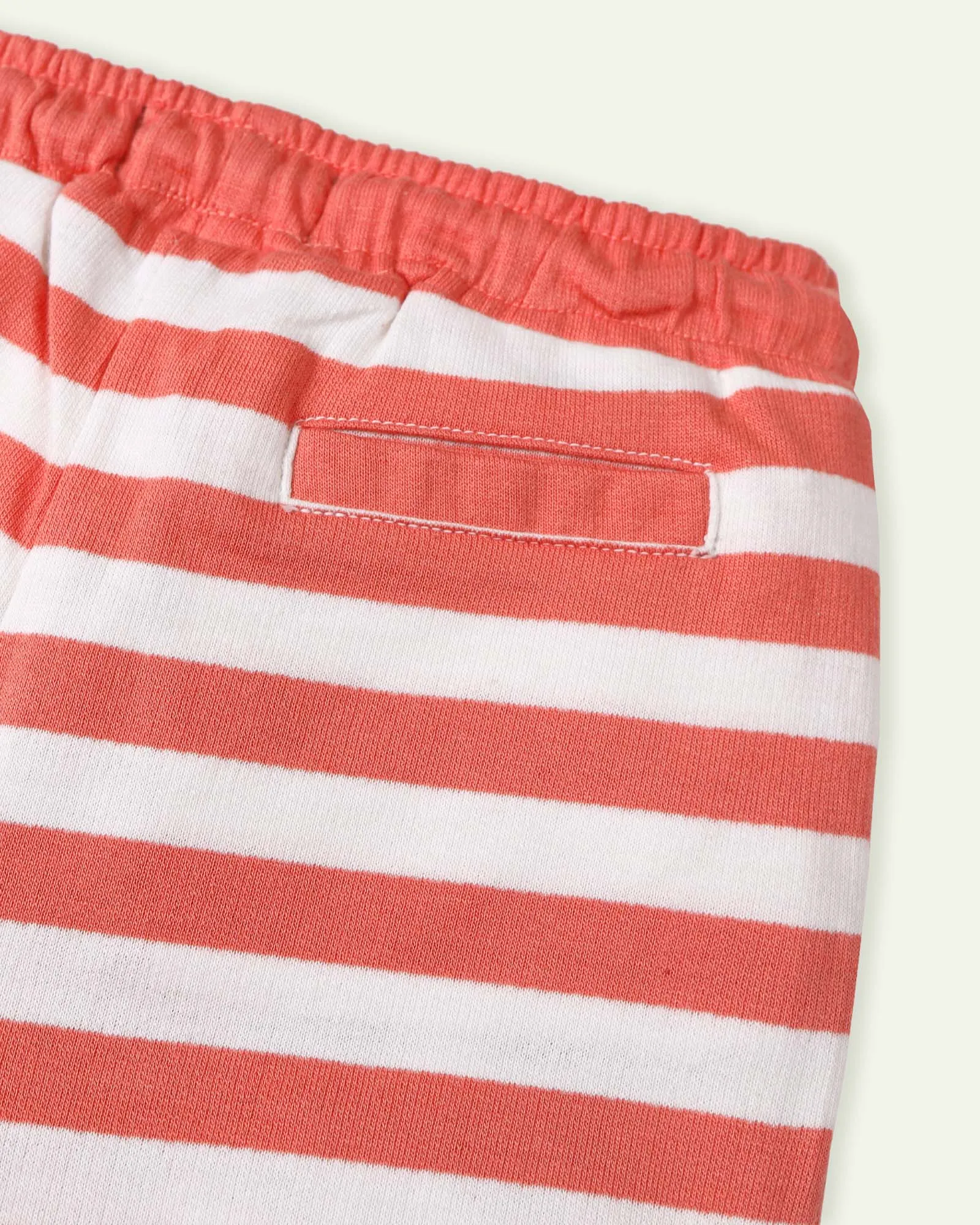 Coral Striped Shorts