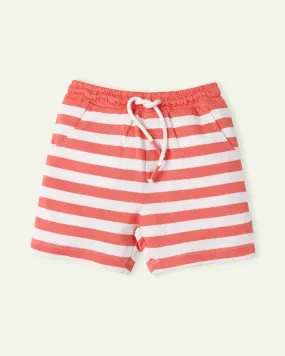 Coral Striped Shorts