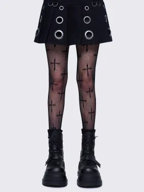 Cross Diamond Fishnet Tights