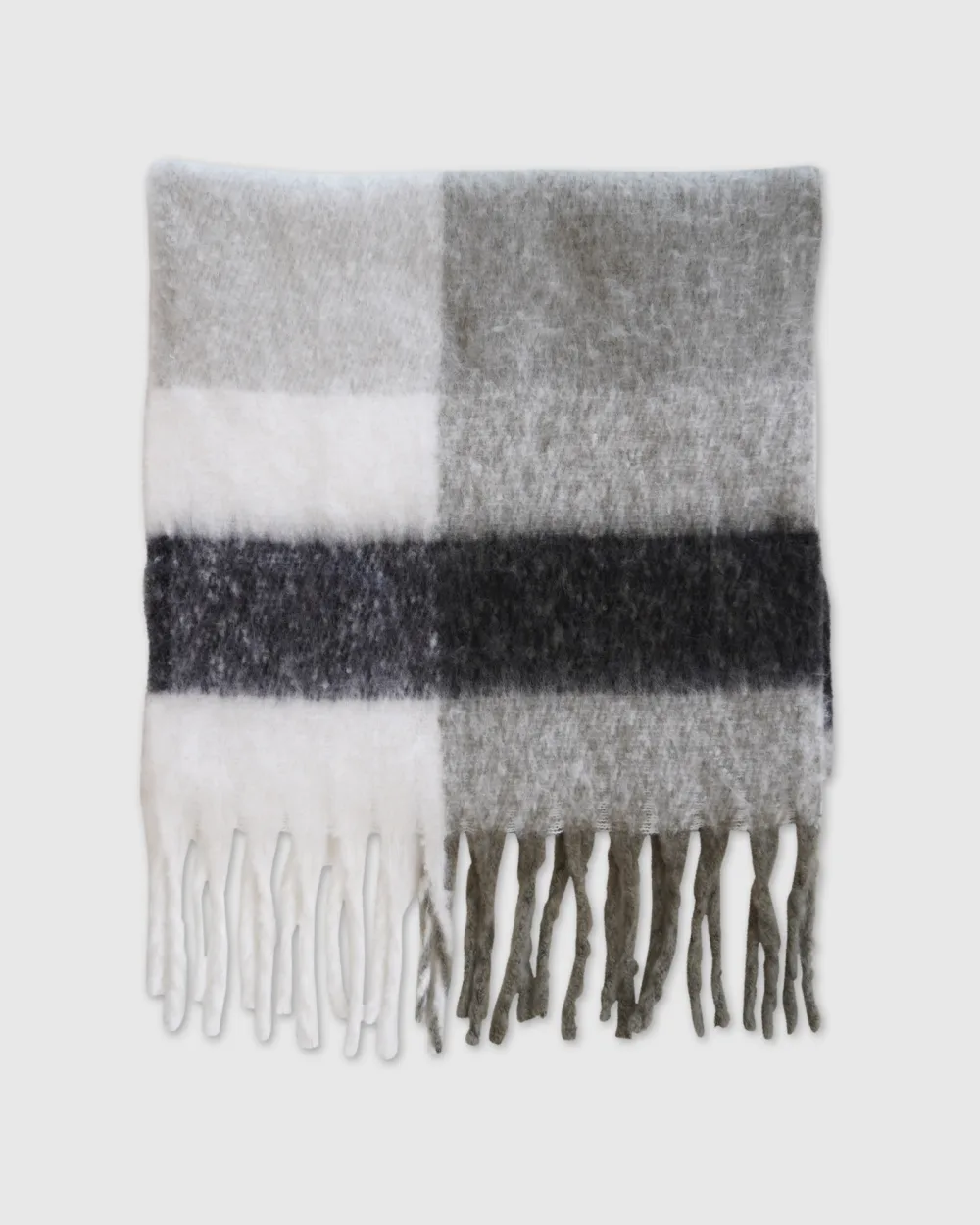 Crossroads Plaid Scarf - Monochrome