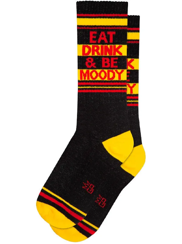 Eat Drink & Be Moody Ribbed Gym Socks