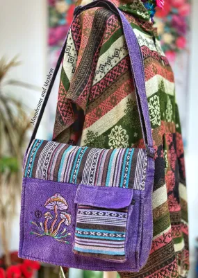 ENCHANTING PURPLE TOADSTOOL SATCHEL BAG