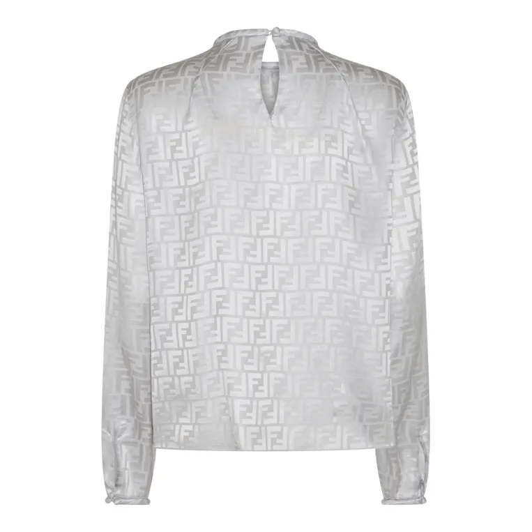 FENDI  |Monogram Casual Style Silk Long Sleeves Plain Office Style